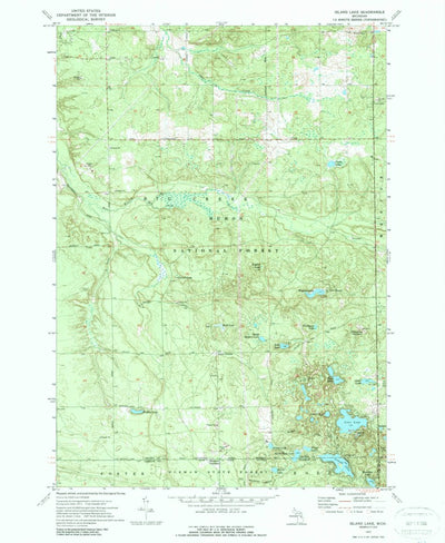 United States Geological Survey Island Lake, MI (1972, 24000-Scale) digital map