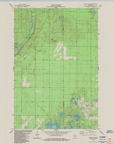 United States Geological Survey Island Lake, WI (1984, 24000-Scale) digital map