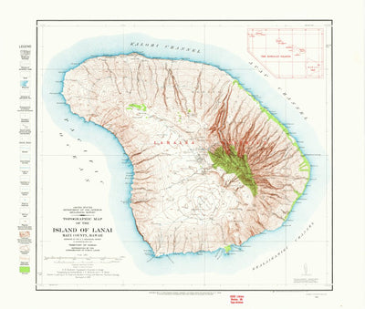United States Geological Survey Island Of Lanai, HI (1923, 62500-Scale) digital map