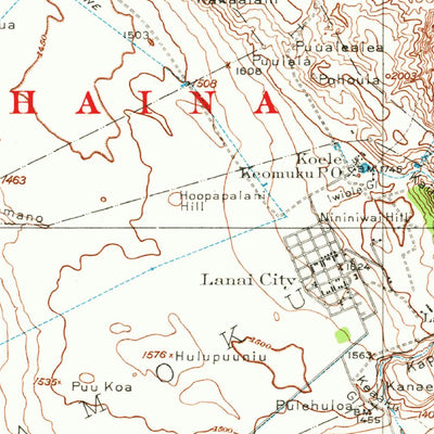 United States Geological Survey Island Of Lanai, HI (1923, 62500-Scale) digital map