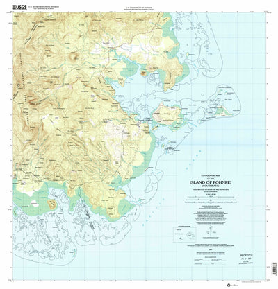United States Geological Survey Island Of Pohnpei (Southeast), FM (2001, 25000-Scale) digital map
