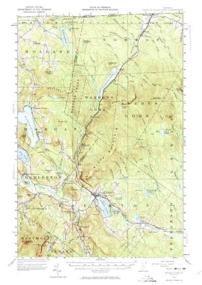 United States Geological Survey Island Pond, VT (1953, 62500-Scale) digital map