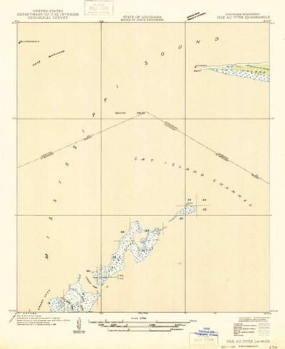 United States Geological Survey Isle Au Pitre, LA-MS (1946, 31680-Scale) digital map