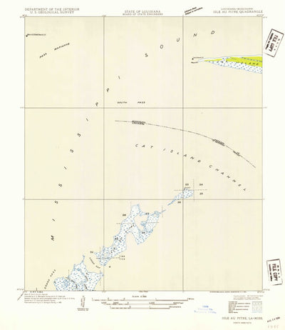 United States Geological Survey Isle Au Pitre, LA-MS (1954, 31680-Scale) digital map
