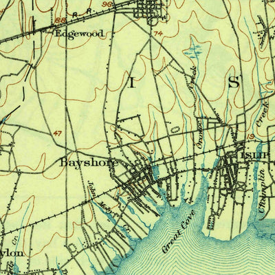 United States Geological Survey Islip, NY-CT (1904, 125000-Scale) digital map