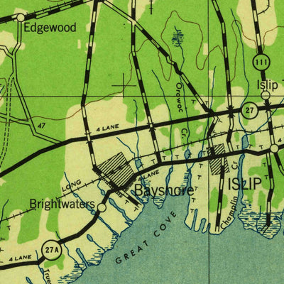 United States Geological Survey Islip, NY-CT (1942, 125000-Scale) digital map