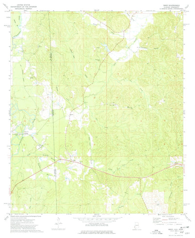 United States Geological Survey Isney, AL-MS (1974, 24000-Scale) digital map