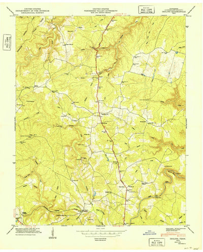 United States Geological Survey Isoline, TN (1949, 24000-Scale) digital map