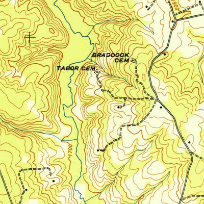 United States Geological Survey Isoline, TN (1949, 24000-Scale) digital map