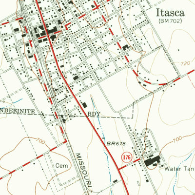 United States Geological Survey Itasca, TX (1965, 24000-Scale) digital map