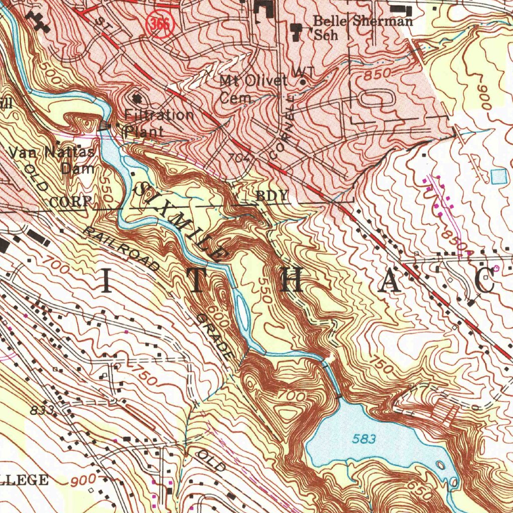 Ithaca East, NY (1969, 24000-Scale) Map by United States Geological ...
