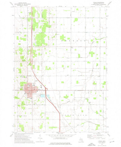 United States Geological Survey Ithaca, MI (1973, 24000-Scale) digital map