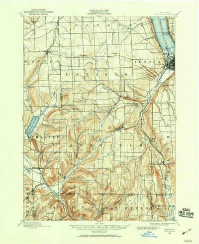 United States Geological Survey Ithaca, NY (1893, 62500-Scale) digital map