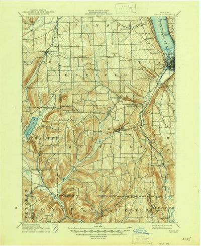 United States Geological Survey Ithaca, NY (1895, 62500-Scale) digital map