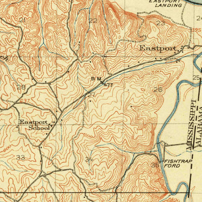 United States Geological Survey Iuka, MS-AL-TN (1914, 62500-Scale) digital map