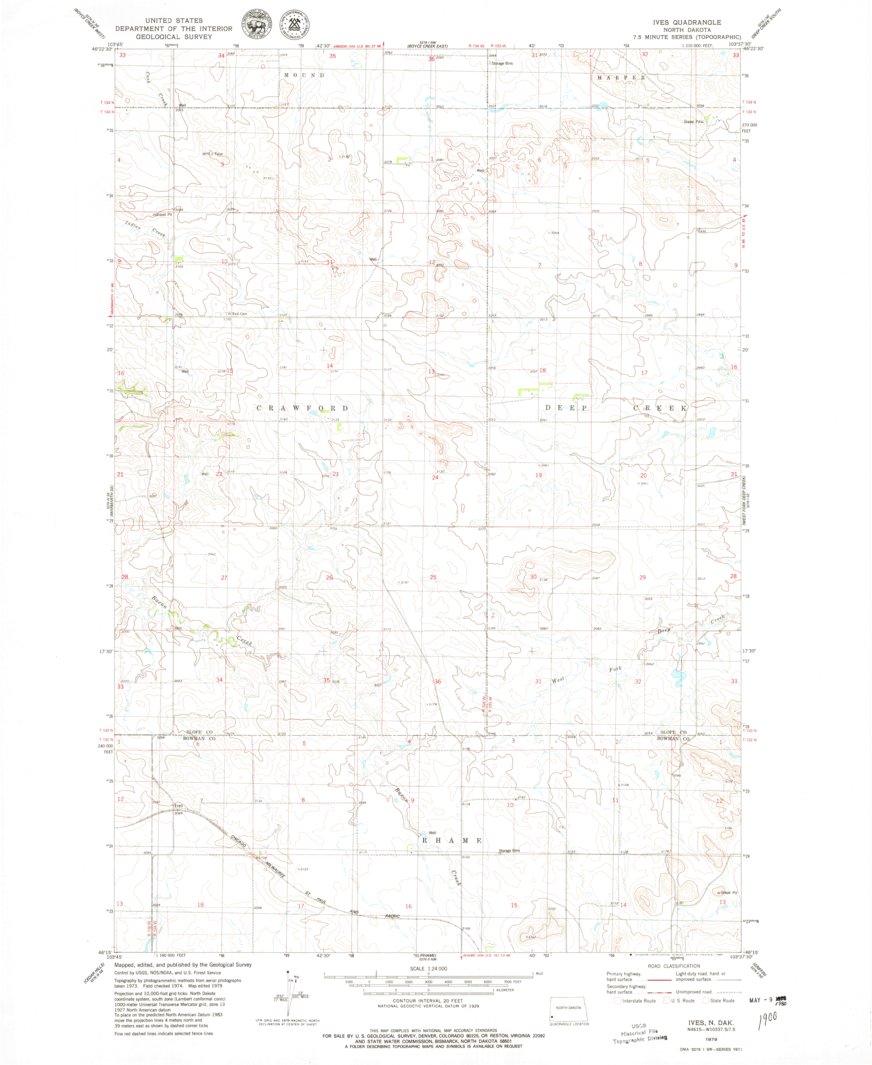 Ives, ND (1979, 24000-Scale) Map by United States Geological Survey ...