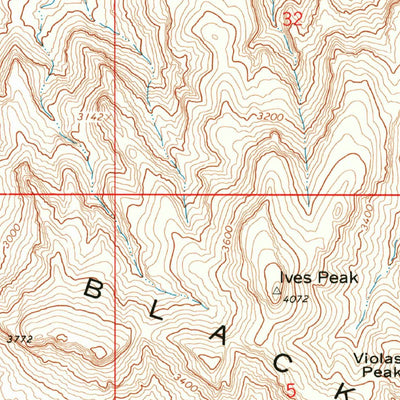 United States Geological Survey Ives Peak, AZ (1967, 24000-Scale) digital map