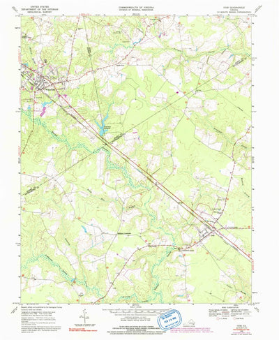 United States Geological Survey Ivor, VA (1968, 24000-Scale) digital map