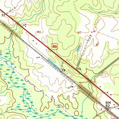 United States Geological Survey Ivor, VA (1968, 24000-Scale) digital map