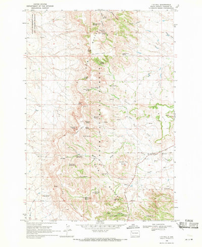 United States Geological Survey J B Hill, SD (1968, 24000-Scale) digital map