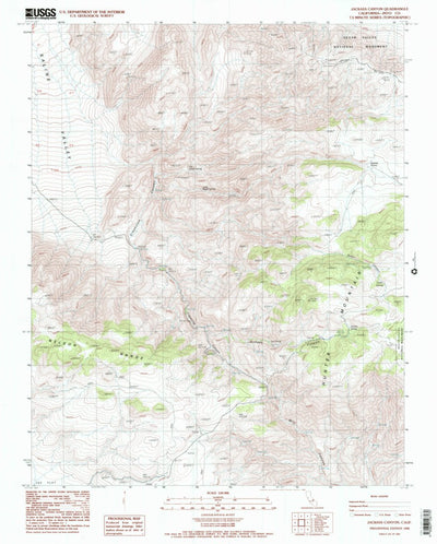 United States Geological Survey Jackass Canyon, CA (1988, 24000-Scale) digital map