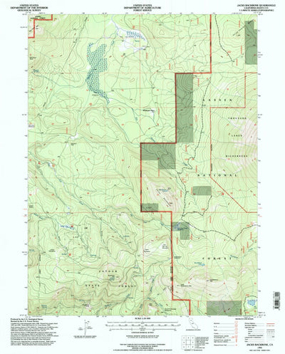 United States Geological Survey Jacks Backbone, CA (1995, 24000-Scale) digital map