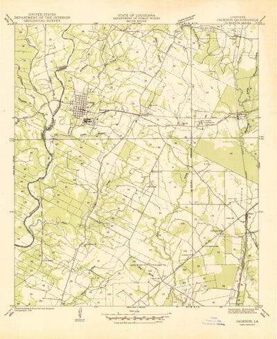 United States Geological Survey Jackson, LA (1945, 31680-Scale) digital map