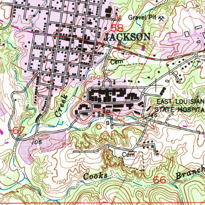 United States Geological Survey Jackson, LA (1954, 24000-Scale) digital map