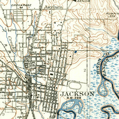 United States Geological Survey Jackson, MS (1905, 62500-Scale) digital map