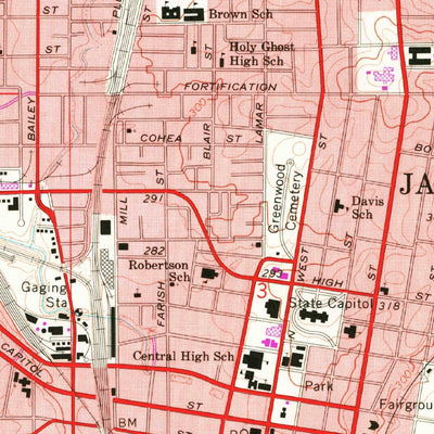 United States Geological Survey Jackson, MS (1963, 24000-Scale) digital map