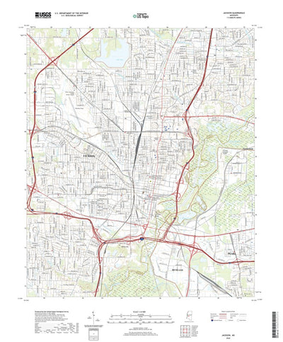 United States Geological Survey Jackson, MS (2020, 24000-Scale) digital map