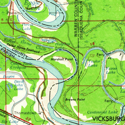United States Geological Survey Jackson, MS-LA (1961, 250000-Scale) digital map