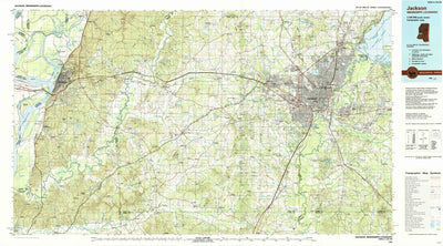 United States Geological Survey Jackson, MS-LA (1984, 100000-Scale) digital map