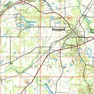 United States Geological Survey Jackson, MS-LA (1984, 100000-Scale) digital map