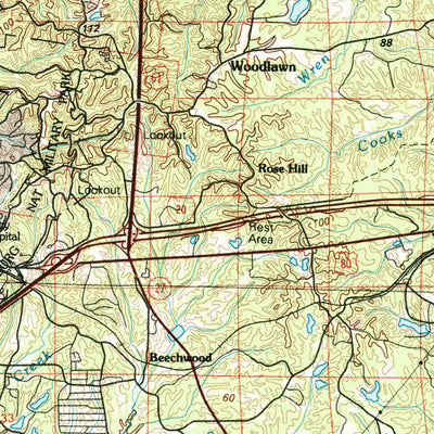 United States Geological Survey Jackson, MS-LA (1984, 100000-Scale) digital map