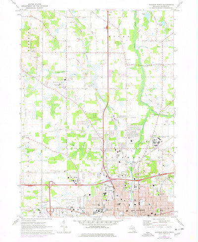 United States Geological Survey Jackson North, MI (1970, 24000-Scale) digital map