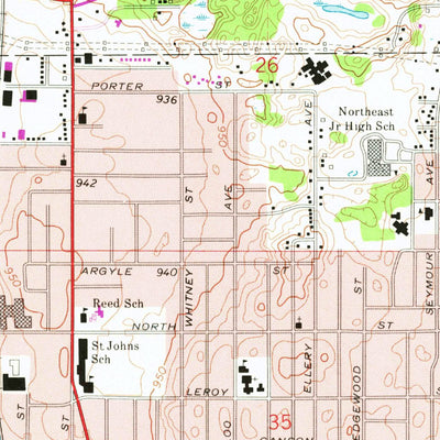 United States Geological Survey Jackson North, MI (1970, 24000-Scale) digital map