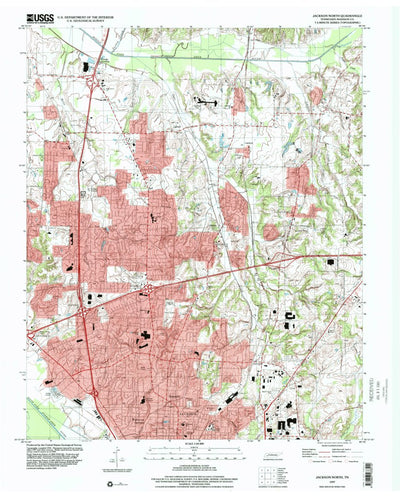 United States Geological Survey Jackson North, TN (1997, 24000-Scale) digital map