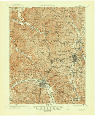 United States Geological Survey Jackson, OH (1913, 62500-Scale) digital map