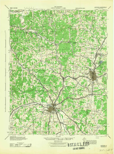 United States Geological Survey Jackson, OH (1944, 62500-Scale) digital map