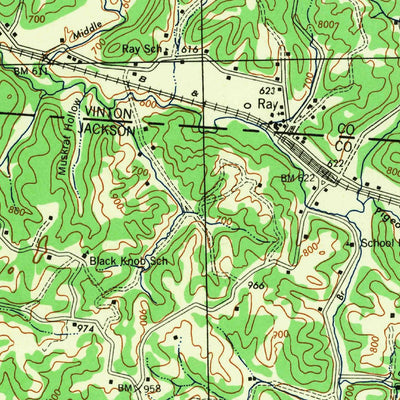 United States Geological Survey Jackson, OH (1944, 62500-Scale) digital map