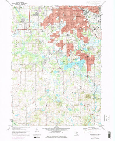 United States Geological Survey Jackson South, MI (1971, 24000-Scale) digital map