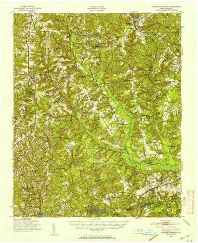 United States Geological Survey Jackson Springs, NC (1949, 62500-Scale) digital map