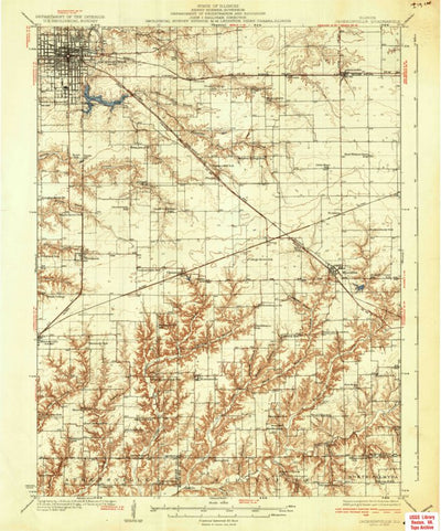 United States Geological Survey Jacksonville, IL (1937, 62500-Scale) digital map