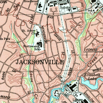 United States Geological Survey Jacksonville North, NC (1997, 24000-Scale) digital map
