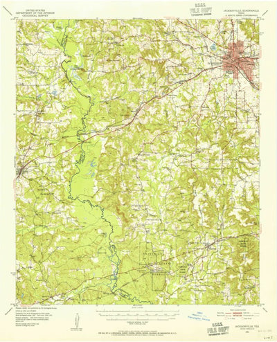 United States Geological Survey Jacksonville, TX (1951, 62500-Scale) digital map