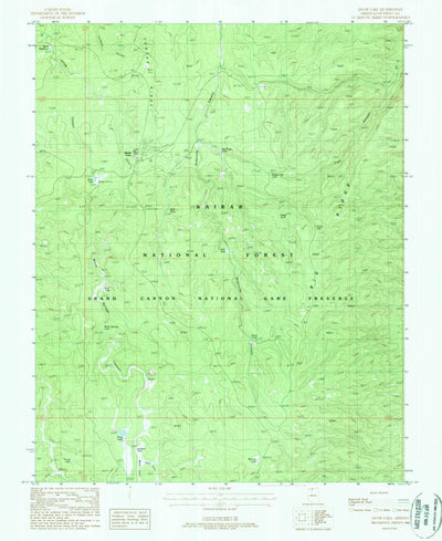 United States Geological Survey Jacob Lake, AZ (1988, 24000-Scale) digital map