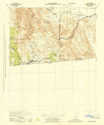 United States Geological Survey Jacumba, CA (1942, 62500-Scale) digital map