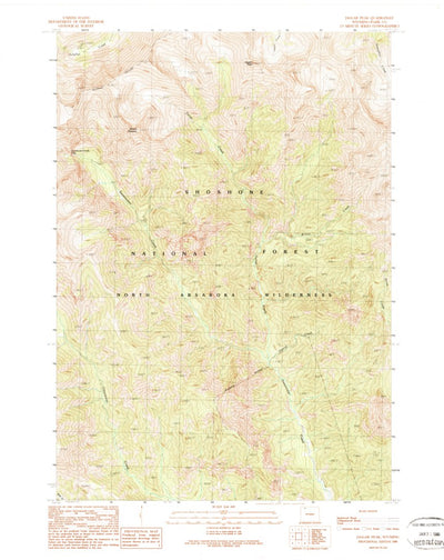 United States Geological Survey Jaggar Peak, WY (1989, 24000-Scale) digital map