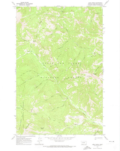 United States Geological Survey Jakie Creek, MT (1970, 24000-Scale) digital map